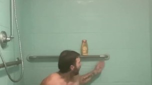 Nicholas Ryder Plays With His Toys in a Public Gym Shower