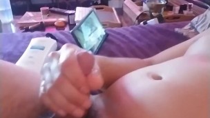 jerking off and cumming