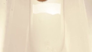 cumshot in public toilet