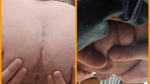 Dual view pissing and farting reverse view