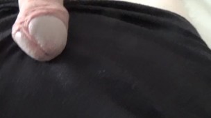 too lazy to jerk myself off by hand , i use the magic wand and shoot a load over my black tee shirt