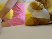 Incredibly Sexy Tight Pussy Hot and Horny Girl No Panties Braless on the Bed to show Pussy and Ass for a few more likes 1/16