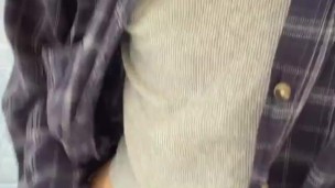 hung cock out on balcony