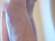 High Kick Leaves a great view of hard cock and between ass Cheeks when Naked my Man!