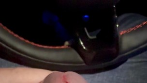 a pit stop: free the hard cock out of pants and gets a juicy cumshot