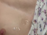I wake up for cum on her mouth and on her small tits 16/16