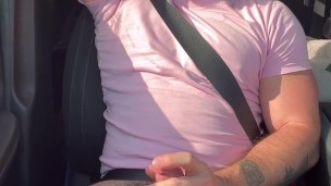 Edging my cock in the car til I squirt