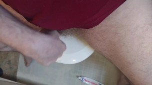 Masturbating POV from the chest in the bathroom