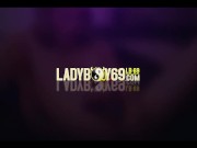 Redhead ladyboy in schoolgirl skirt jerking off on the chair 1/16