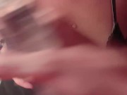 Polieana Gives Titjob In Bra And Gets Cum All Over Her Huge Tits 1/16