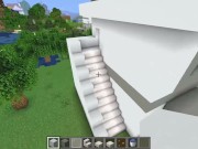How to build a Modern House with a Pool in Minecraft 11/16