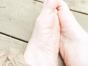 Nylons, feet, and rain sounds outside! 14/16