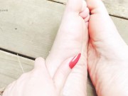 Nylons, feet, and rain sounds outside! 15/16