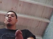 College student takes ALL THE CUM in his room while his classmates are outside! 10/16