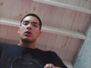 College student takes ALL THE CUM in his room while his classmates are outside! 12/16