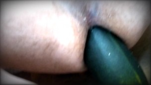 Trying to stuff a Zucchini in my ass. I wanted it so bad.