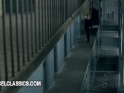 The gorgeous blonde takes care of 3 prisoners 1/16