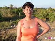 Amateur voyeur sex with big assed Latina Korin and her friend outdoors 2/16