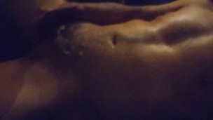 Sexy hung top shoots thick load