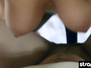 Her strapless dildo fills her girlfriend's pussy with hot cum 15/16