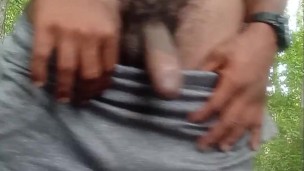 Buck Naked freeballing with his bbc at camp