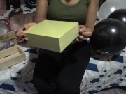 My boyfriend gave me a vibrator for my birthday and we used it right away. Too horny, Intense orgasm 2/16