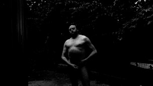 Getting Naked Outside on the Patio and Playing with my Dick (B&W)