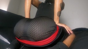 Bbycash069 showing off his sweaty workout ass