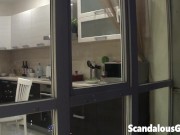 The hot girl-next-door is naked and somehow messing with me through her kitchen windows 3/16