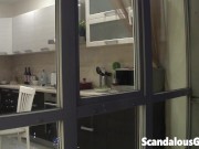 The hot girl-next-door is naked and somehow messing with me through her kitchen windows 4/16