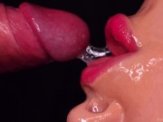 CLOSE UP: BEST UPSIDE DOWN Sloppy BLOWJOB EVER! Sensual Throat FUCK! CUMSHOT in MOUTH! HOTTEST ASMR 13/16