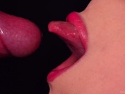 CLOSE UP: BEST UPSIDE DOWN Sloppy BLOWJOB EVER! Sensual Throat FUCK! CUMSHOT in MOUTH! HOTTEST ASMR 2/16