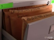 Lusty Red Head Kali Kenzington Fills Her Wet Pussy With A Dildo At Work! 3/16