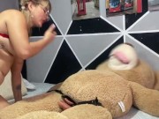 Horny college girl masturbates with her teddy bear and squirts 💦 10/16