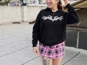 Exhibitionist girl gets horny on the terrace and we almost get caught 2/16