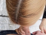 Exhibitionist girl gets horny on the terrace and we almost get caught 4/16