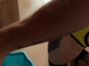 Daddy asked to clean up and bare butt twink washes the floors - 561 3/16