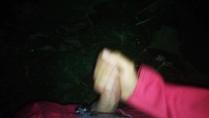 Me pierdo en el bosque y me escuentro una polla guapa y dura, gran corrida en enorme hoja verde