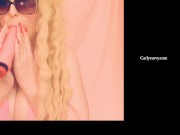 Blonde bimbo wearing glasses in a bikini top tease! 4/16