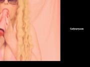 Blonde bimbo wearing glasses in a bikini top tease! 9/16