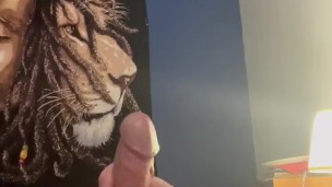 Stroking my my cock until I cover myself in my thick creamy load