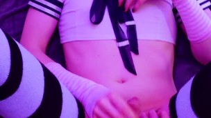 POV Missionary! Cute Femboy Trappybae getting fucked! Both Cumming!