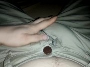 Striptease and big cum onto my elegant light brown trousers after an event 😵🥒💧