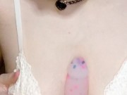 fucking my big natural tits- dildo titfuck and suck 8/16