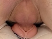 Cum draining from balls into pussy 15/16