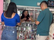 My boyfriend takes me to a sex shop and buys me a vibrator so that I masturbate in public 💦 6/16