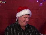 CFNM Xmas ladies suck cock in group BJ 1/16