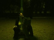 He jerked his fat cock on my face and tits. PUBLIC 13/16