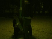 He jerked his fat cock on my face and tits. PUBLIC 15/16