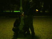 MILF 50+ golden shower in a public park 8/16